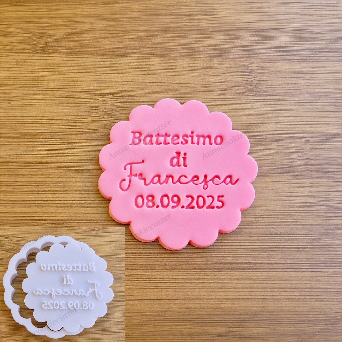 Battesimo Nome Personalizzato Formina Biscotti 7cm | Bomboniere Segnaposto Baby Shower Idea Regalo Unica