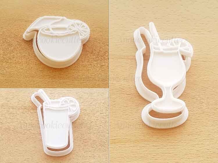 Tagliabiscotti A Forma Di Bicchieri da Cocktail Set Stampi Biscotti Estivi