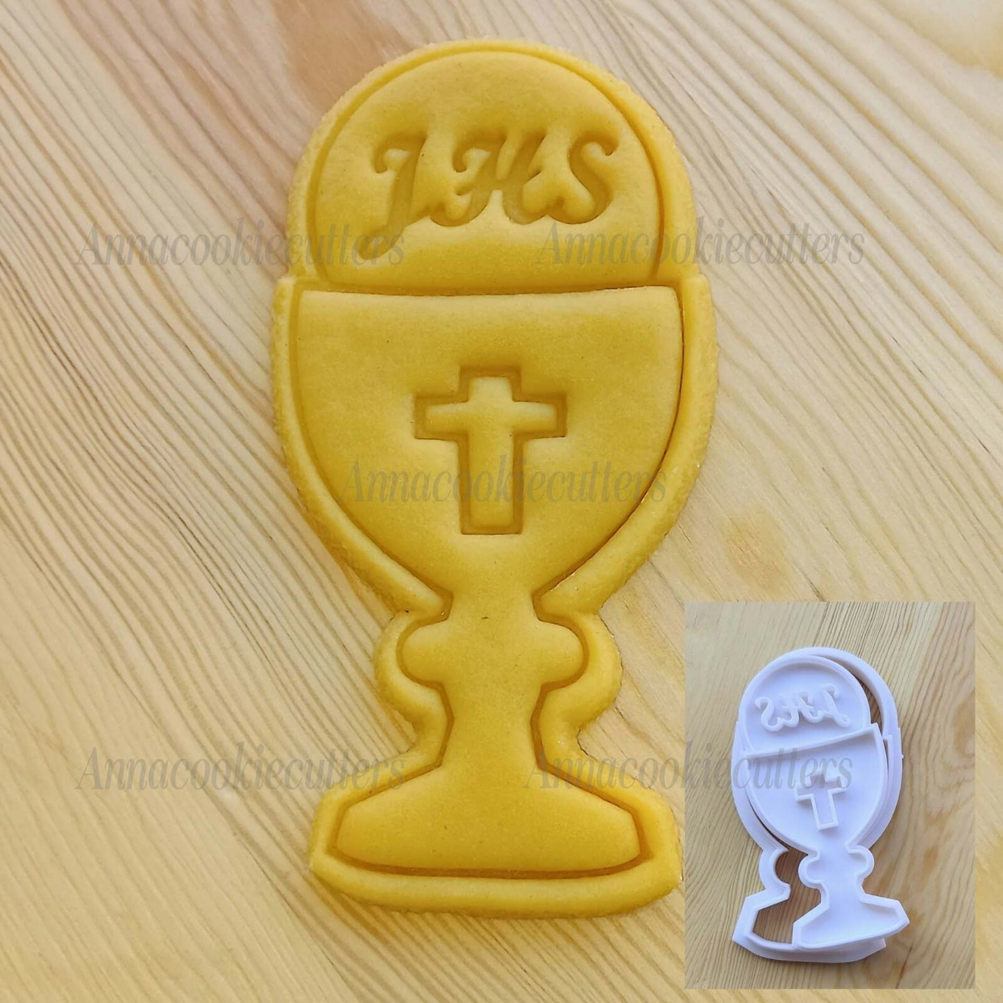 Calice Comunione Battesimo Cresima Formina Biscotti Stampino Cookie Cutter 10x5