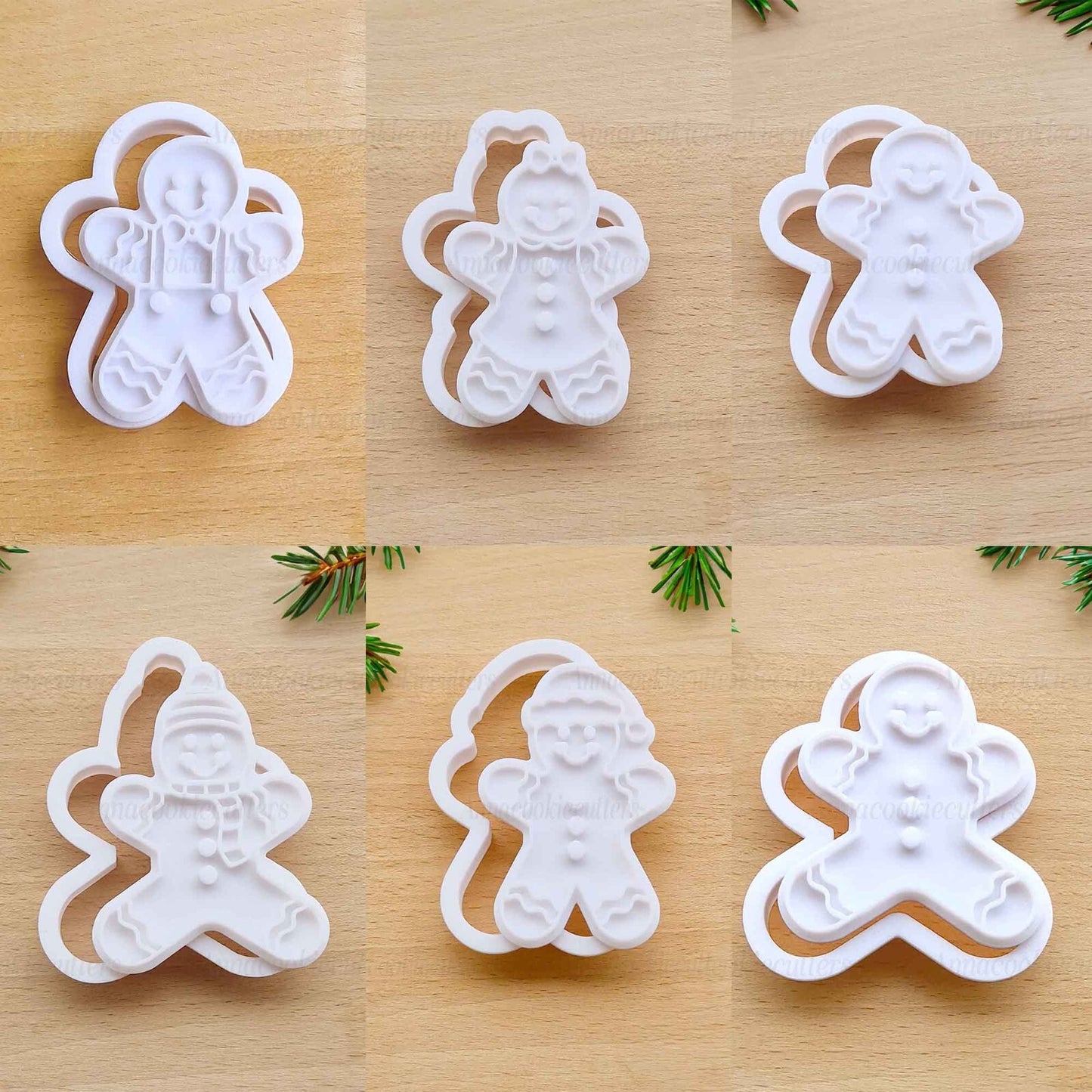 Set Gingerbread Tagliabiscotti Pan di Zenzero Formine Biscotti Natalizi