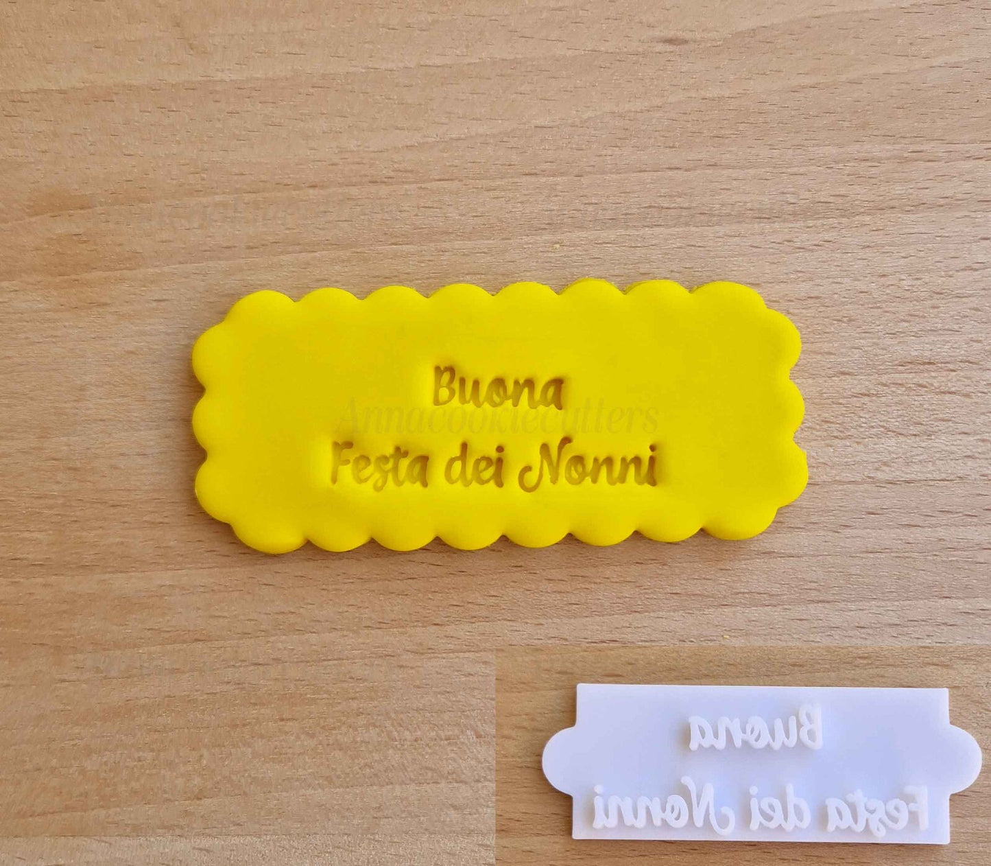 Timbro Tagliabiscotti Buona Festa Dei Nonni Formina per Biscotti 60x25 mm