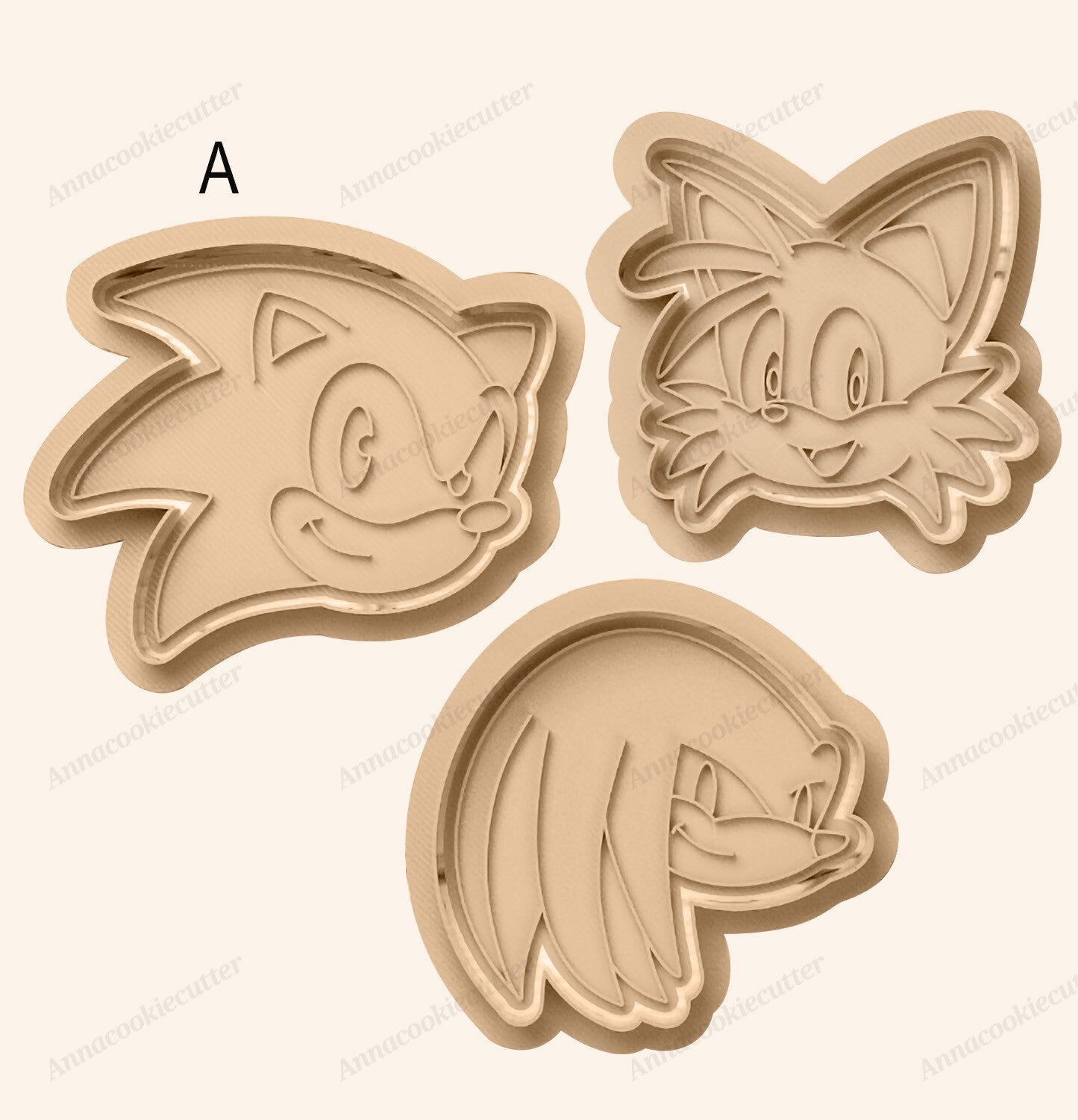 Set di Formine per Biscotti con Personaggi di Sonic - Sonic, Tails e Knuckles
