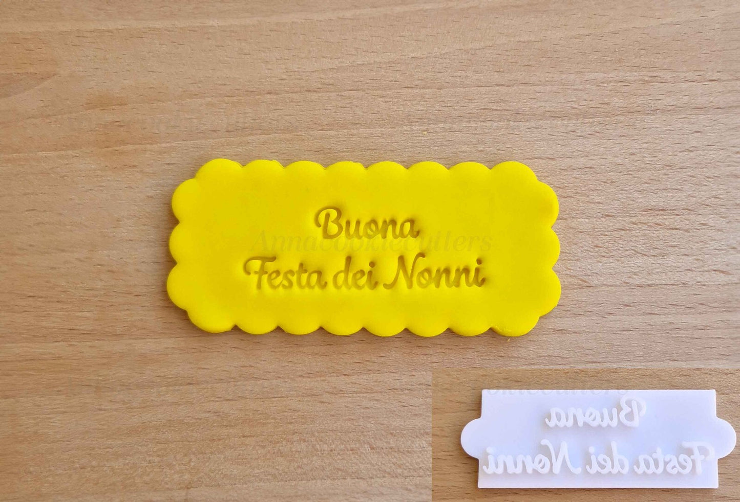 Timbro Tagliabiscotti Buona Festa Dei Nonni Formina per Biscotti 60x25 mm