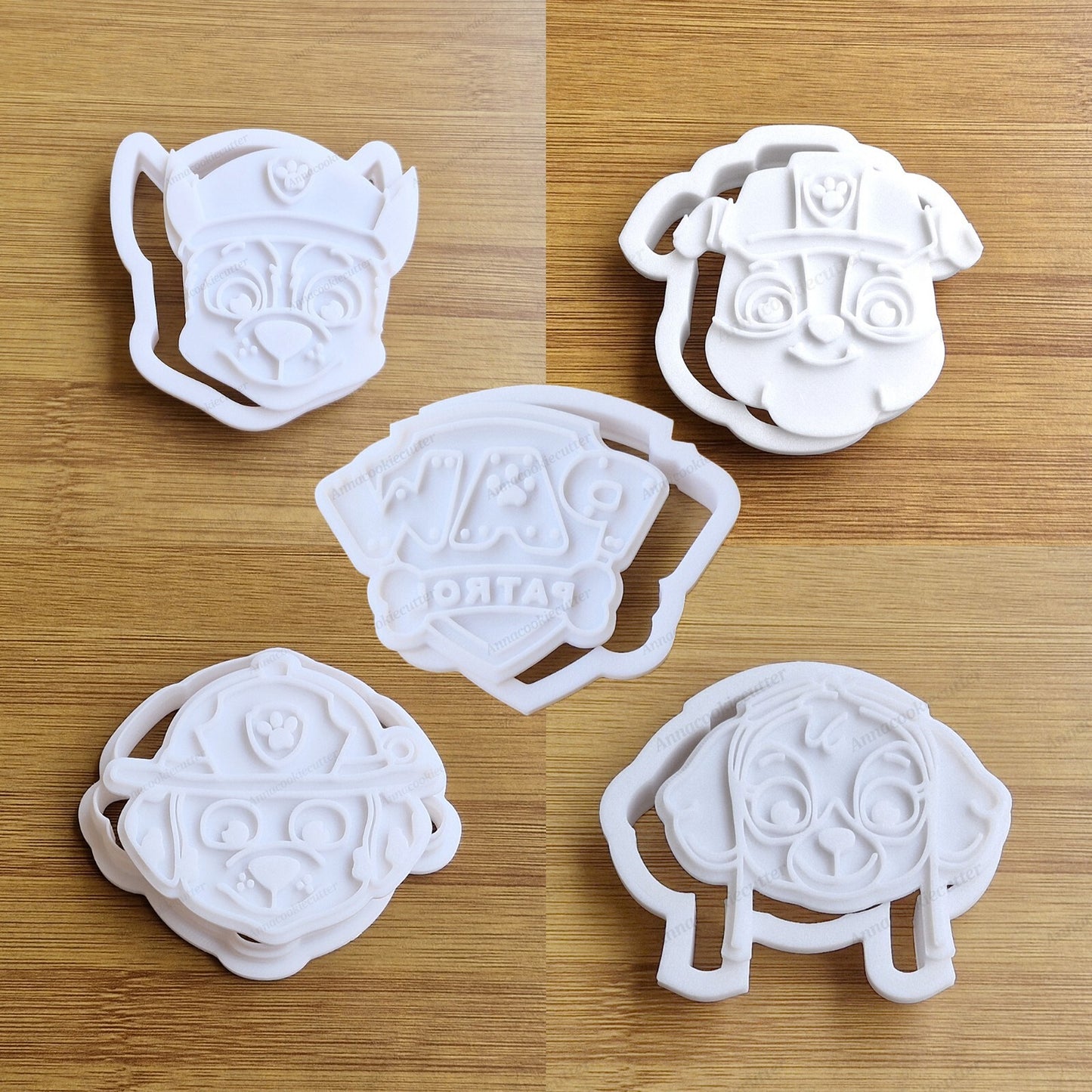 Set Formina Per Biscotti Paw Patrol Marshall Skye Rubble Chase Cookie Cutter