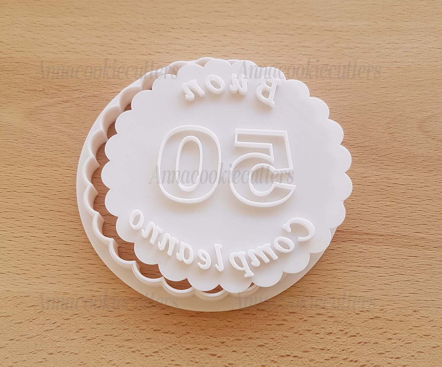 Compleanno 50 40 Anni Formina Personalizzabile Per Biscotti Cookie Cutter 8 cm