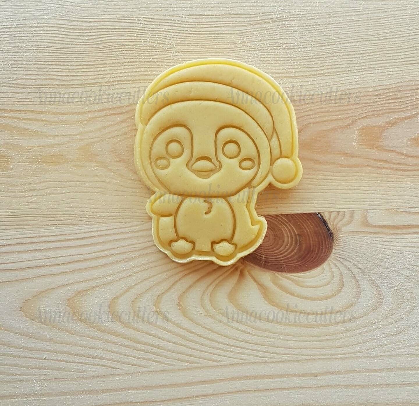Pinguino Con Capello Di Natale Formina Per Biscotti Pasta Zucchero Cookie Cutter