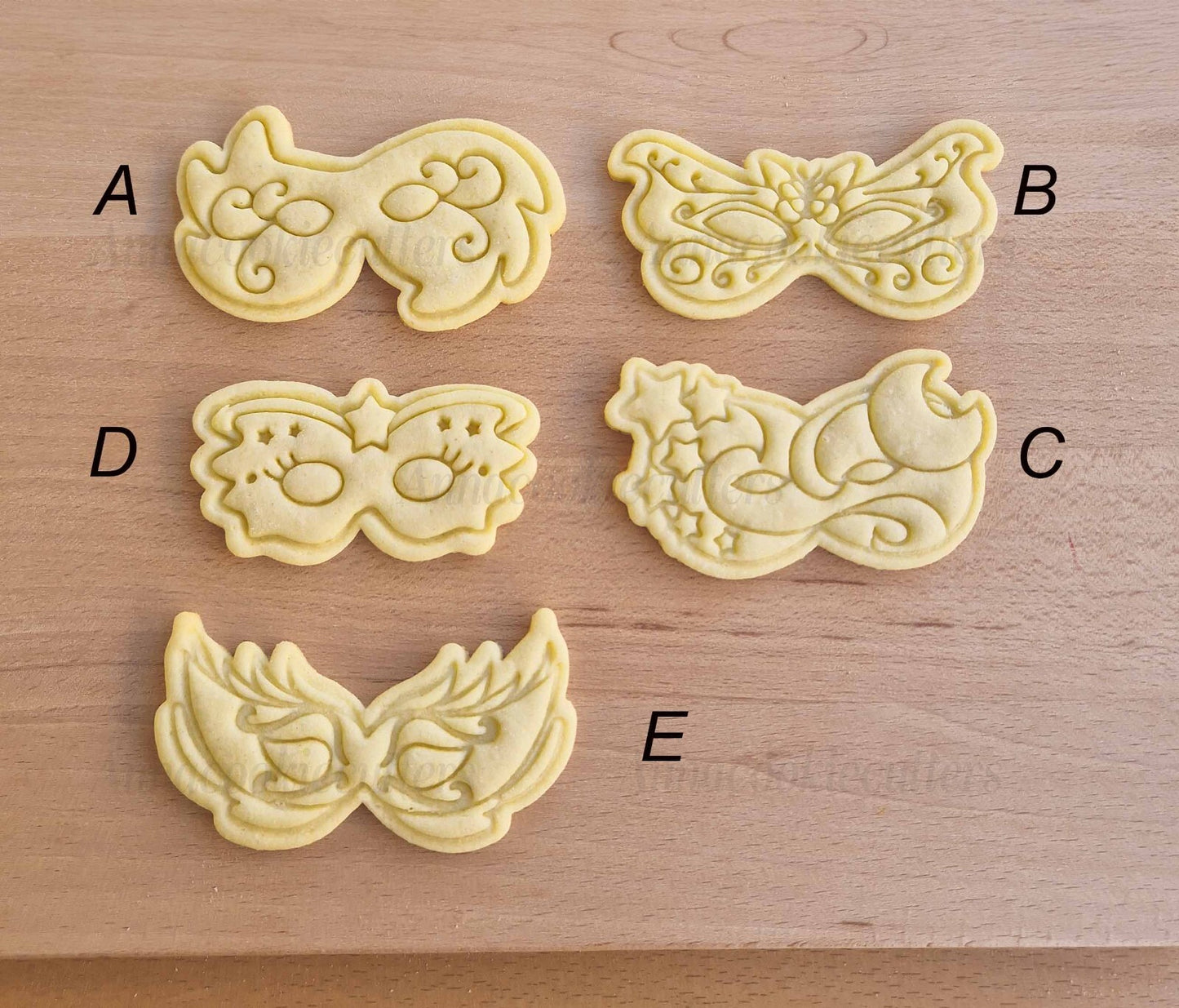 Set Maschere Carnevale Veneziane Formine Per Biscotti Stampo Taglia biscotti
