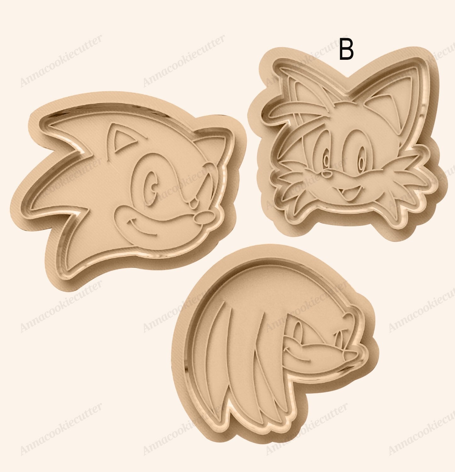 Set di Formine per Biscotti con Personaggi di Sonic - Sonic, Tails e Knuckles