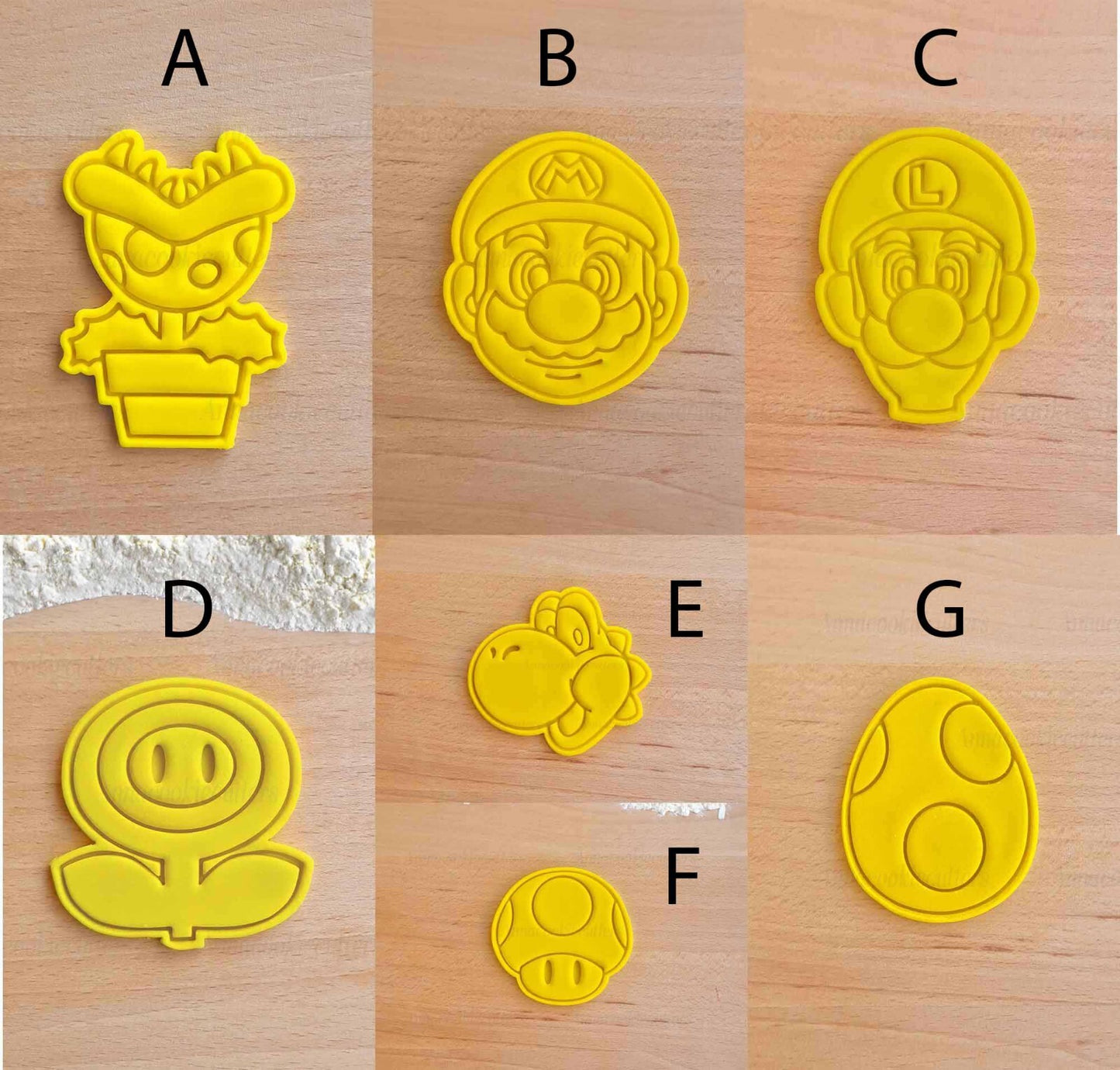 Super Mario Bros Tagliabiscotti Set 7 Pezzi Formine Per Biscotti Tema Compleanno