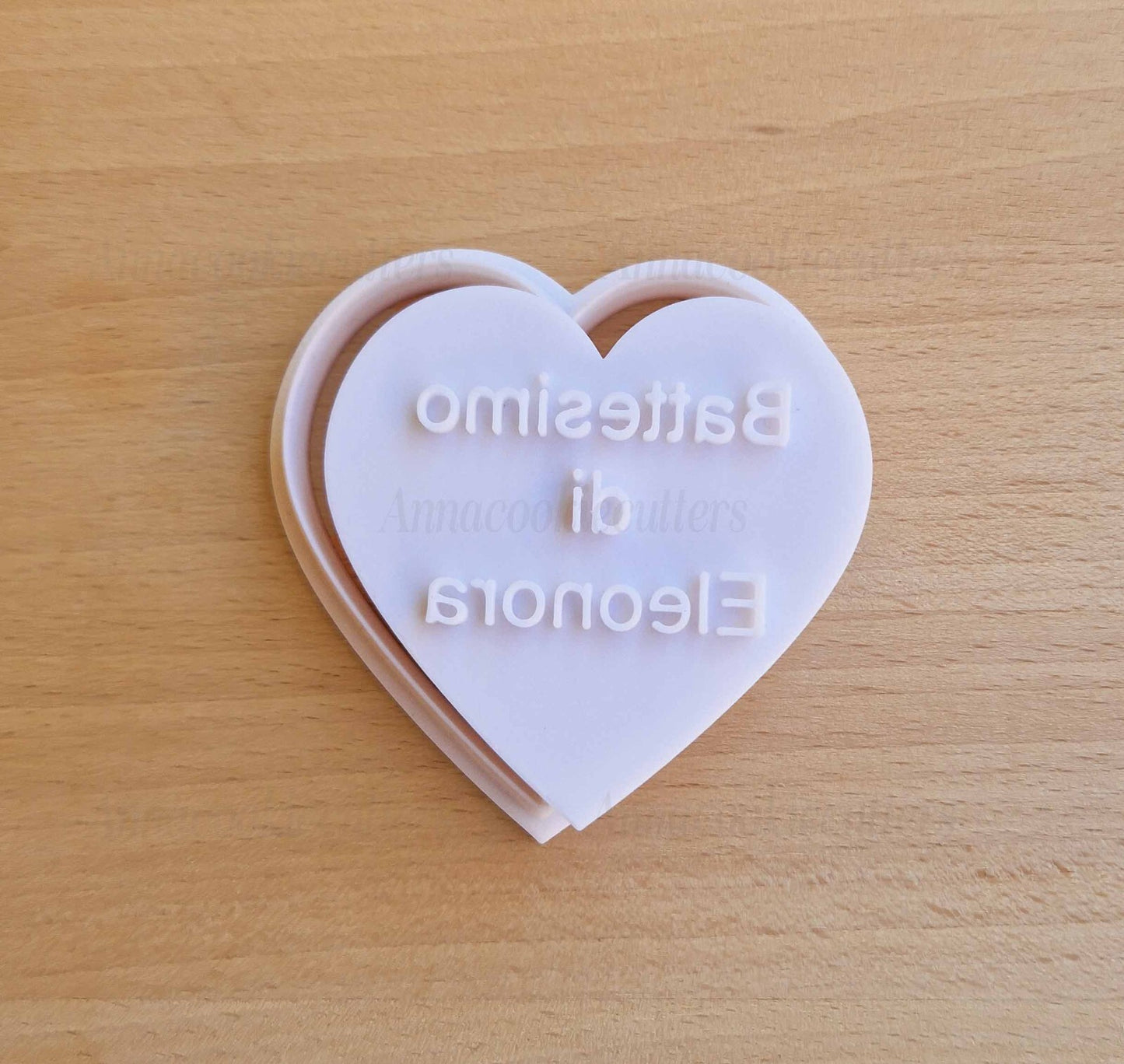 Tagliabiscotti Battesimo Nome Personalizzato Formina Per Biscotti Cuore 7 cm
