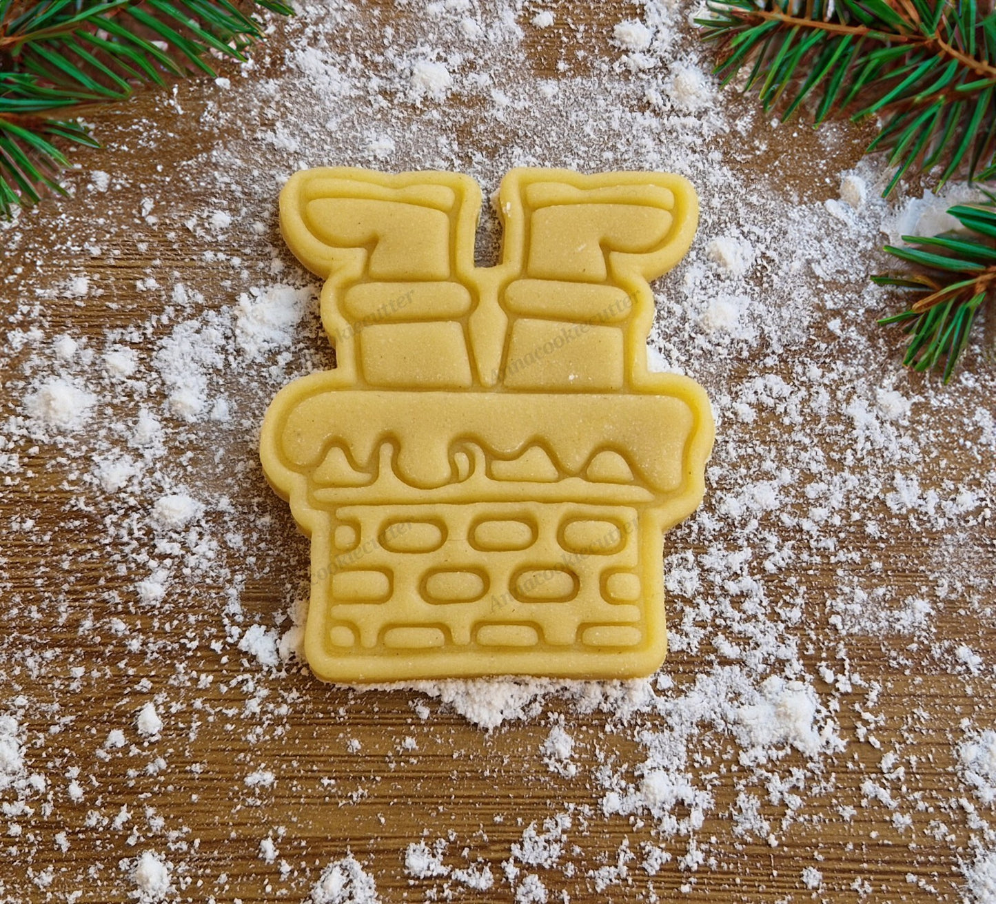 Formina per Biscotti a Forma di Babbo Natale nel Camino Cookie Cutter
