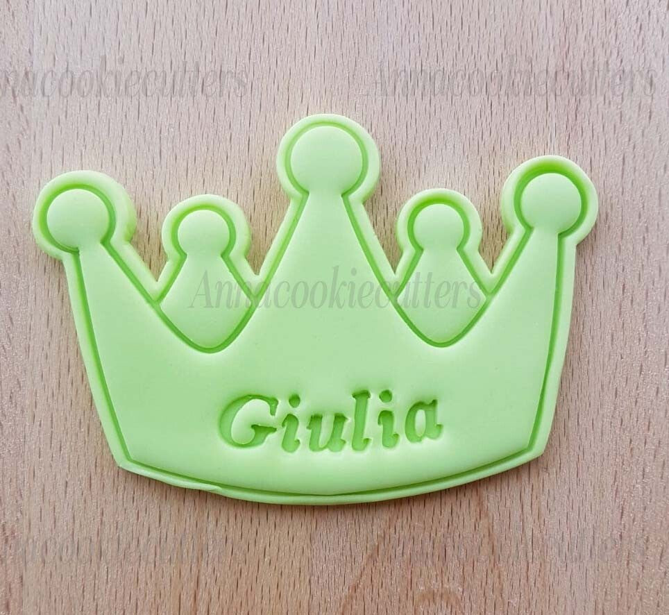Corona Nome Personalizzabile Compleanno Formina Biscotti Cookie Cutter 7 cm