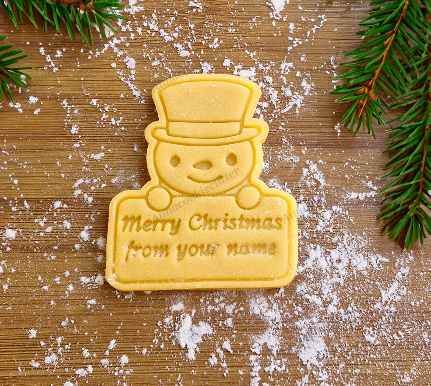 Formina Tagliabiscotti Merry Christmas Cookie Cutter Personalizzabile Con Nome
