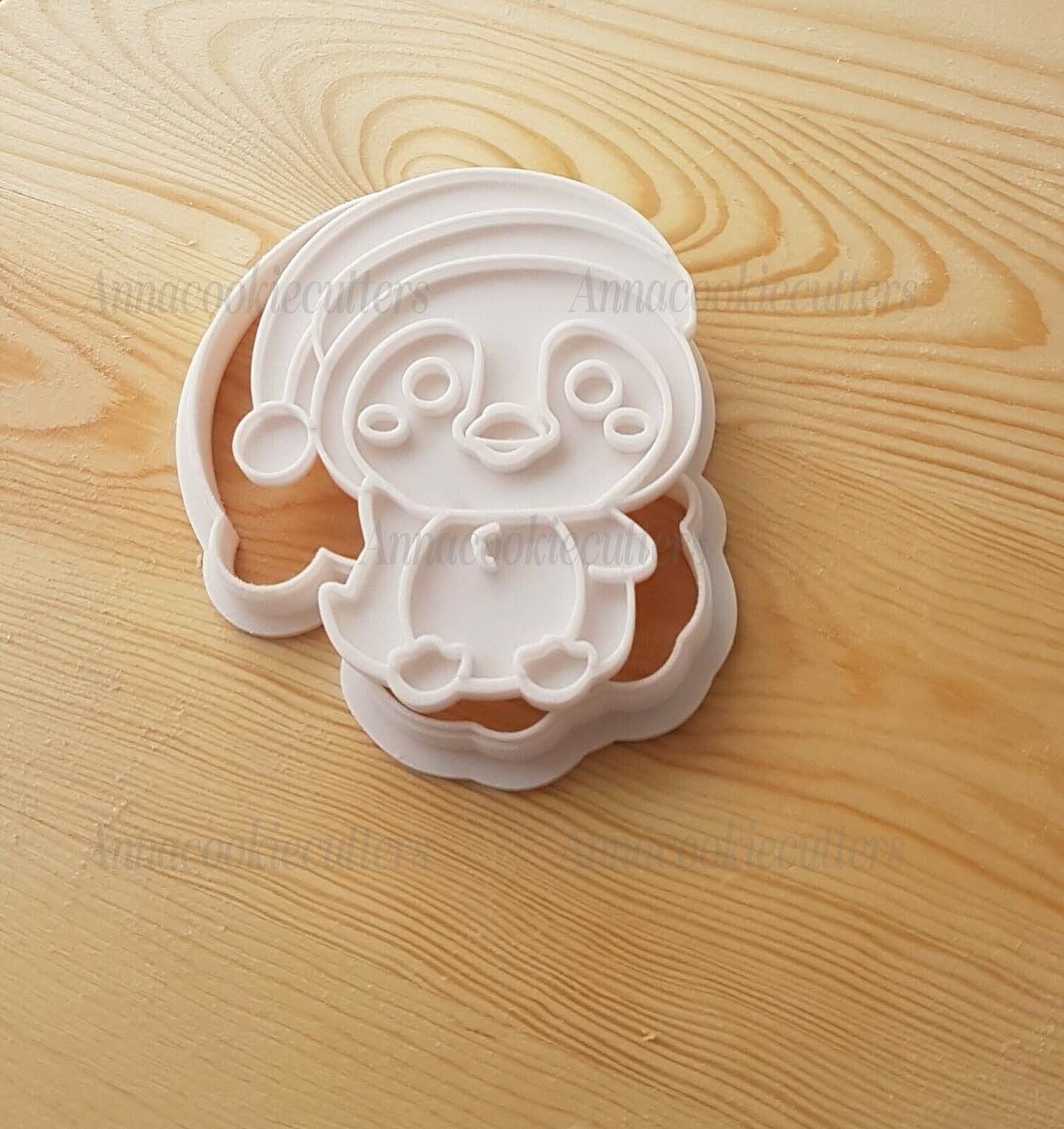 Pinguino Con Capello Di Natale Formina Per Biscotti Pasta Zucchero Cookie Cutter