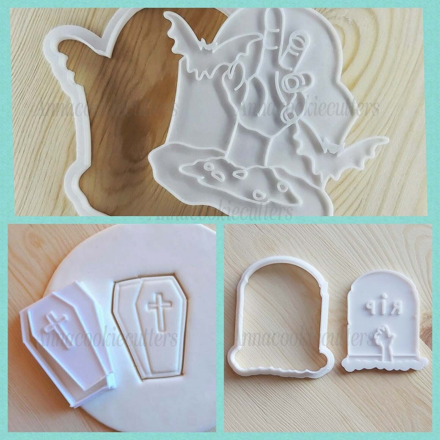 Set Mano Zombie Stampo Lapide Bara Formina Per Biscotti Tagliabiscotti