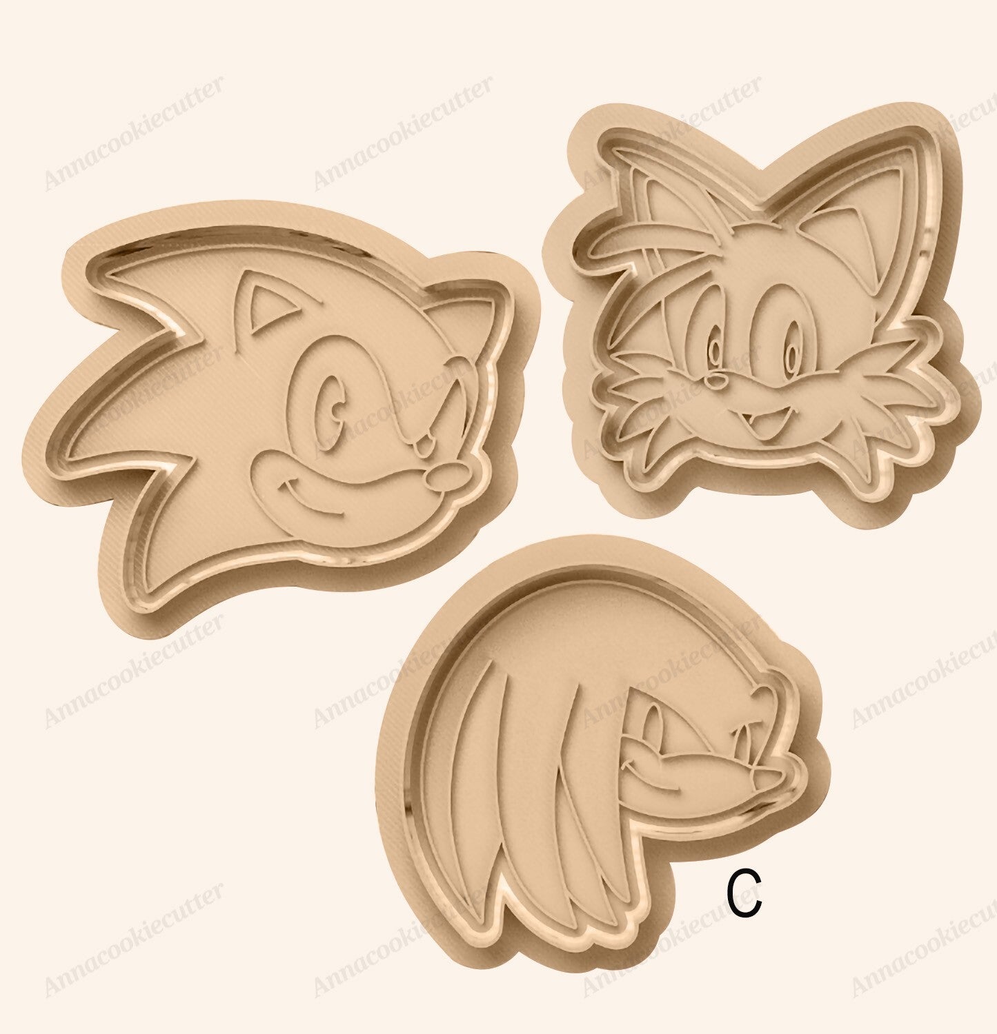 Set di Formine per Biscotti con Personaggi di Sonic - Sonic, Tails e Knuckles