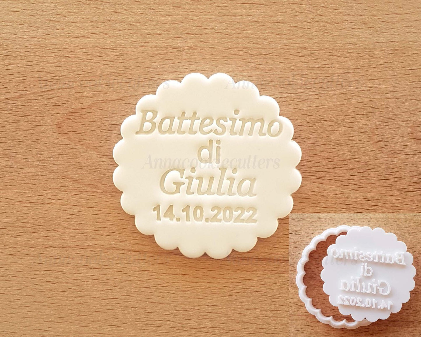 Battesimo Nome Personalizzabile Formina Per Biscotti Cookie Cutter 7 cm