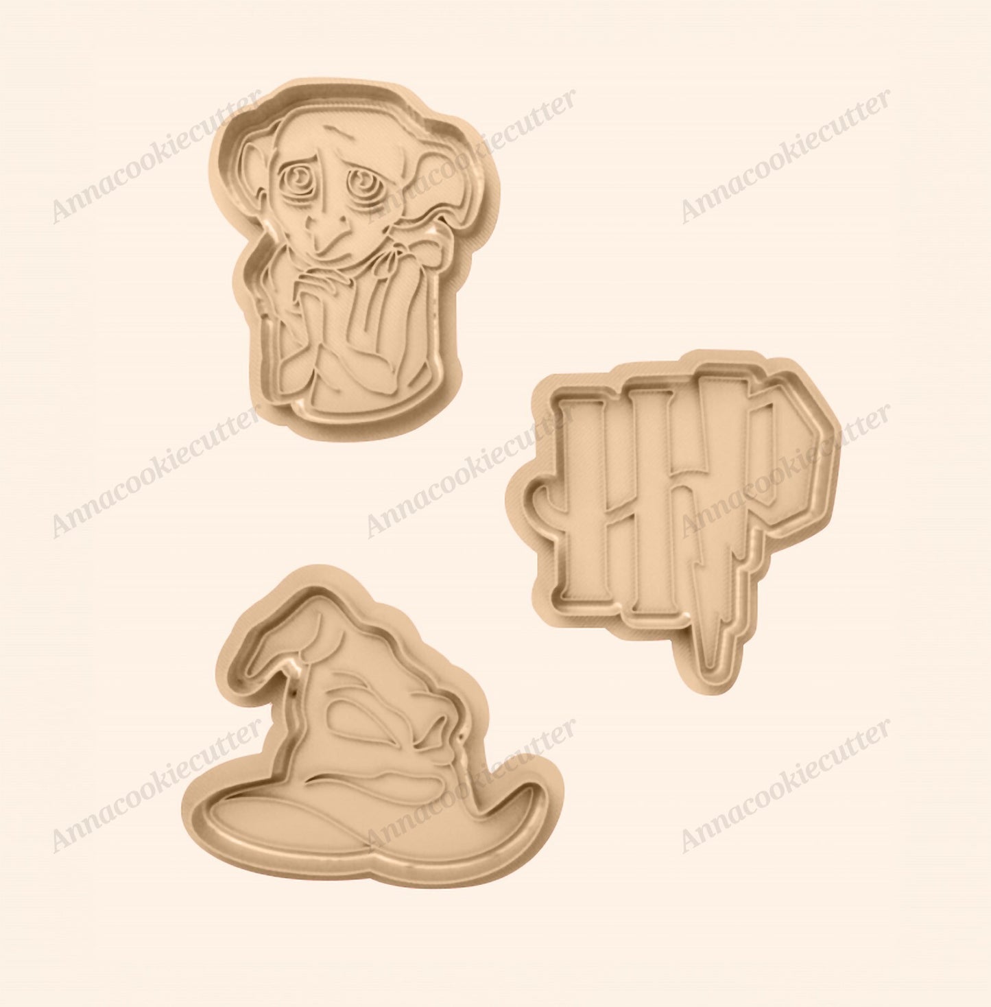 Set Magico di Formine per Biscotti Logo Harry Potter, Dobby, Cappello Parlante