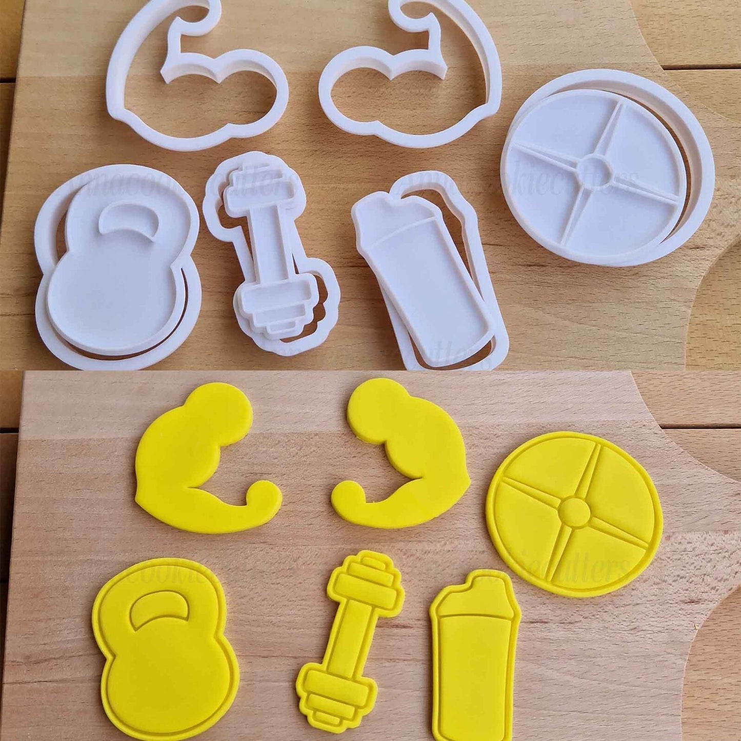 Set Fitness di Formine per Biscotti Manubri, Bicipiti, Shaker, Kettlebell, Pezzi