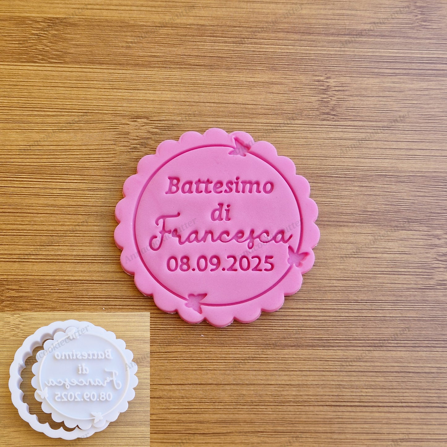 Battesimo Nome Personalizzato Formina Biscotti 7cm | Bomboniere Segnaposto Baby Shower Idea Regalo Unica