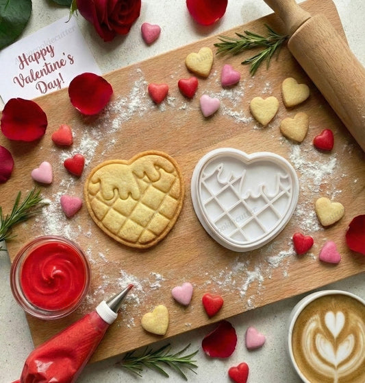 Waffle a Cuore Taglia Biscotti Stampo per Colazione Formina per San Valentino