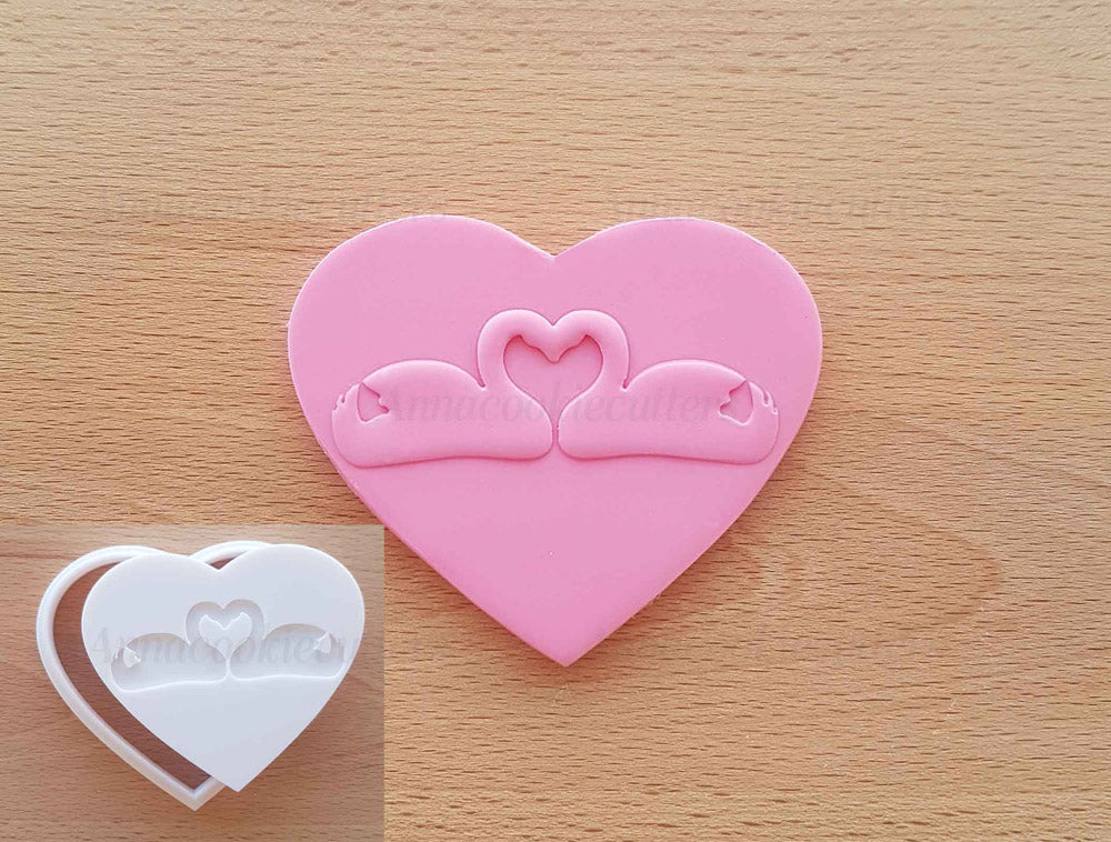 Formina Per Biscotti Cigni Stampino Cuore Matrimonio Frolla Pasta di Zucchero