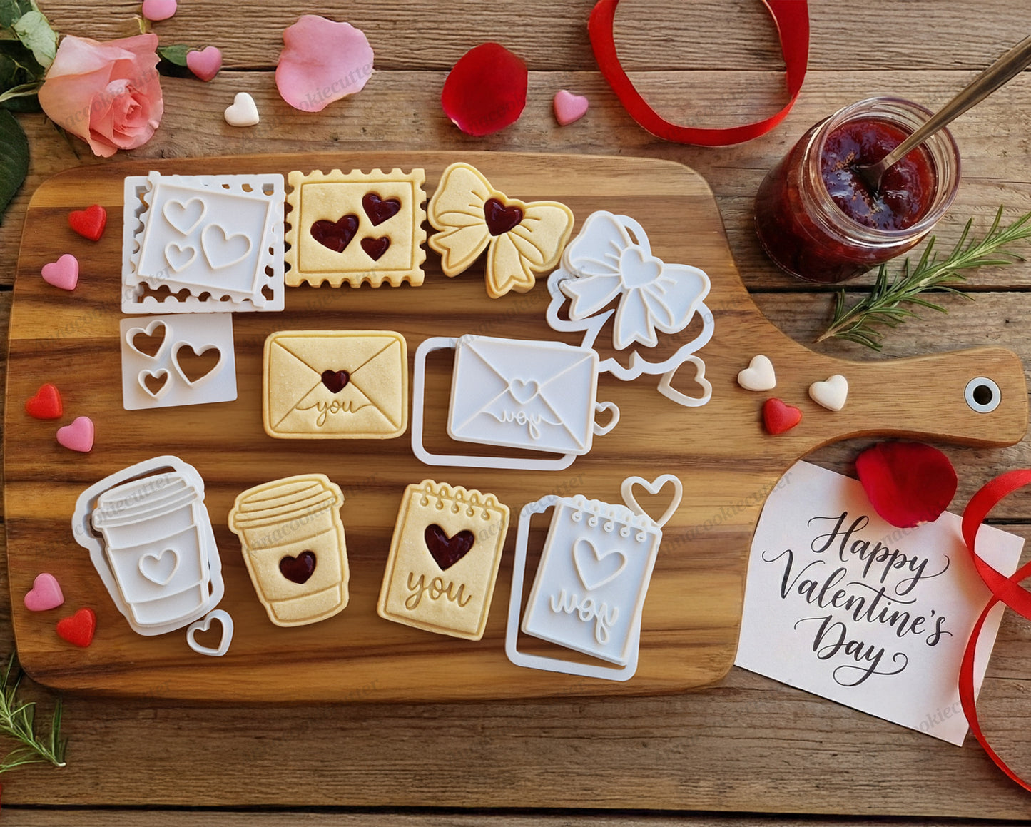 Set Tagliabiscotti Linzer San Valentino Fiocco Coquette