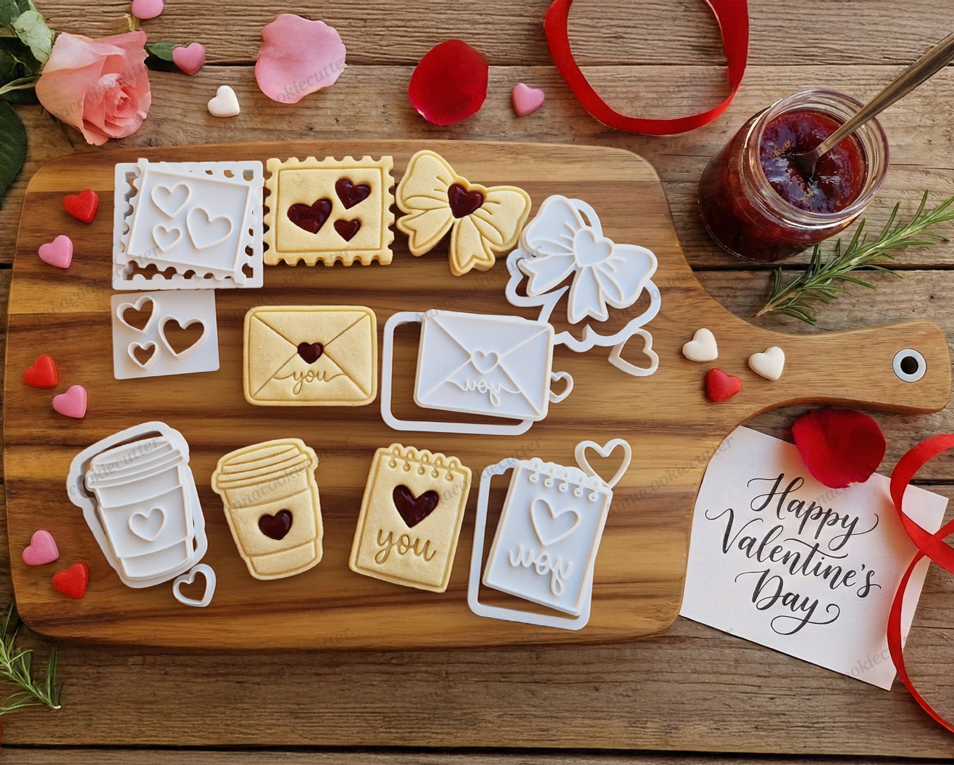 Set Tagliabiscotti Linzer San Valentino Fiocco Coquette
