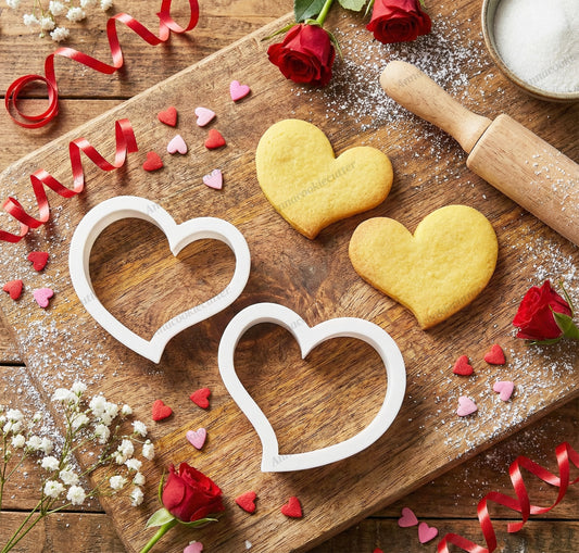 Set 2 Tagliabiscotti a Cuore – Formine Classiche per Biscotti di San Valentino