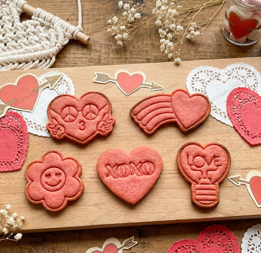 Set Taglia Biscotti Anni 70 Frolla San Valentino Formine per Biscotti Hippie
