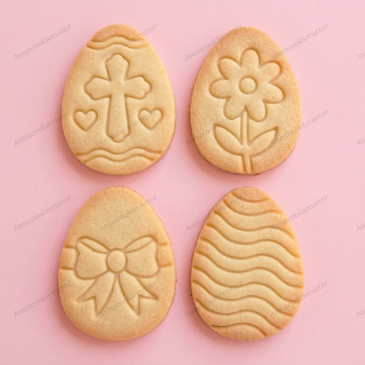 Formina Uovo Pasquale Fiore Croce e Fiocco Taglia Biscotti per Dolci di Pasqua