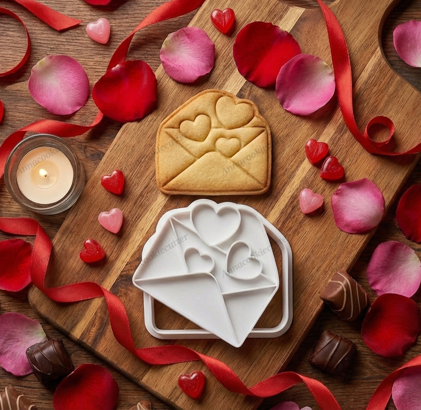 Lettera Amore Cuore San Valentino Formina Per Biscotti Cookie Cutter 8x8 cm