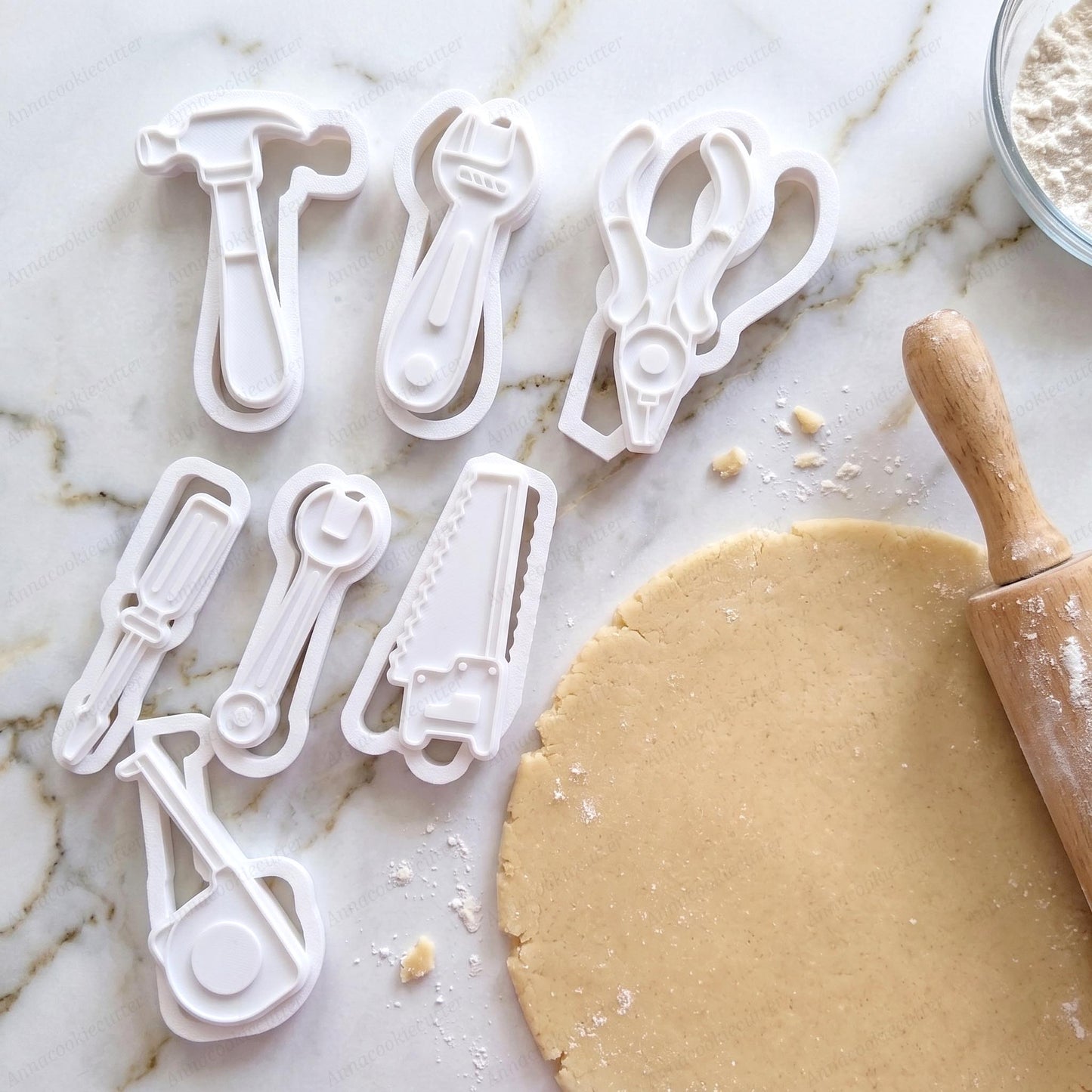 Set Formine per Biscotti Attrezzi da Lavoro per Festa del Papà 9,5 cm