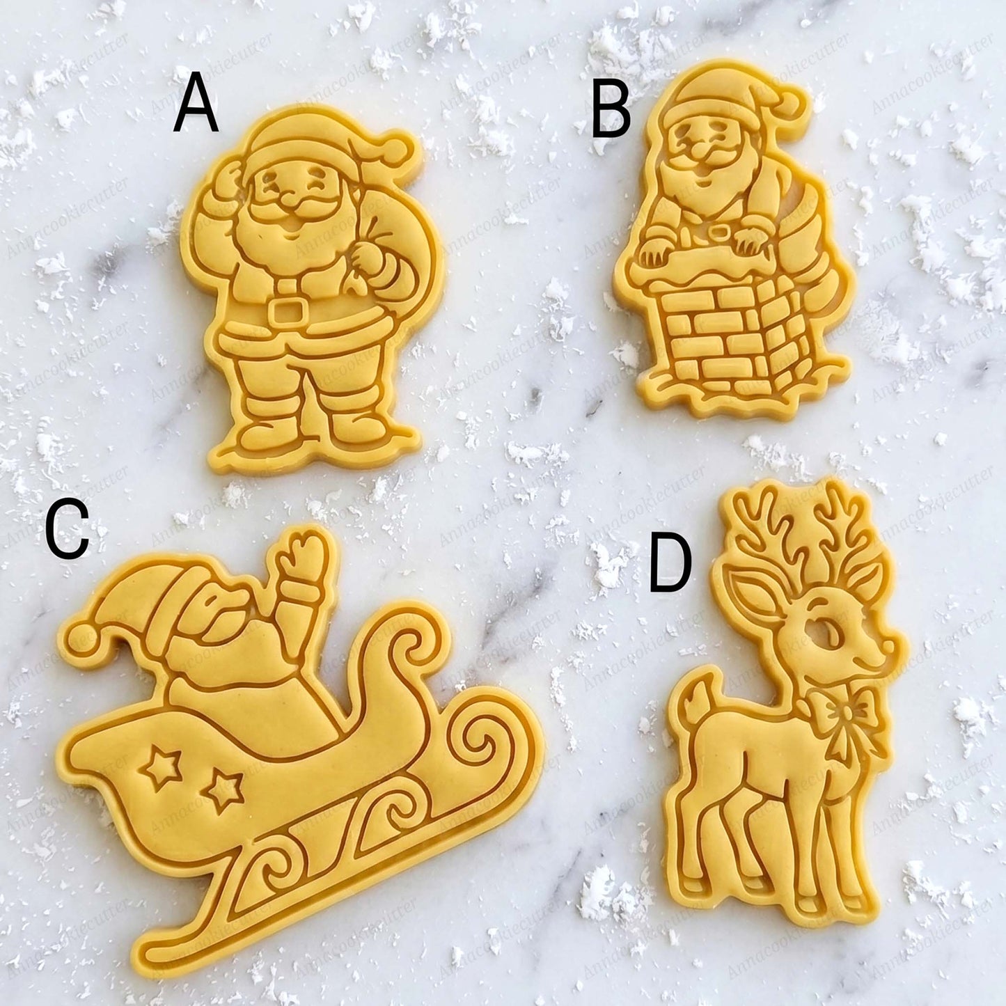 Set Babbo Natale e Renna Formine e Stampini di Natale per Biscotti, Frolla e Pasta di Zucchero