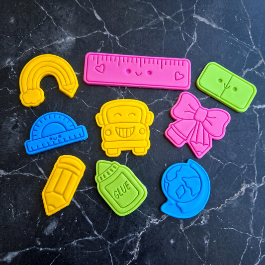 Back to School Set 7 cm Tagliabiscotti Scuola Formine Biscotti Festa Inizio Anno