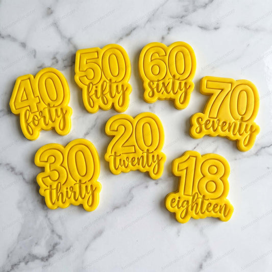Formina e Stampino Numeri Compleanno per Biscotti 18, 20, 30, 40, 50, 60, 70