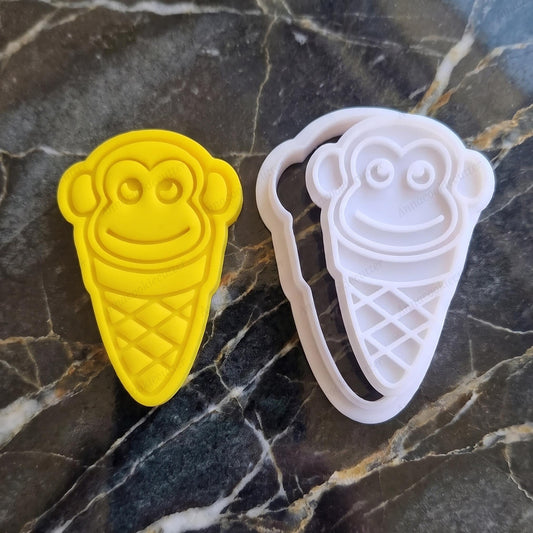 Tagliabiscotti Scimmia Gelato Formina per Biscotti e Pasta di Zucchero a Tema Giungla