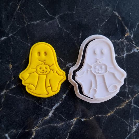 Tagliabiscotti a Forma di Fantasma con Zucca per Halloween