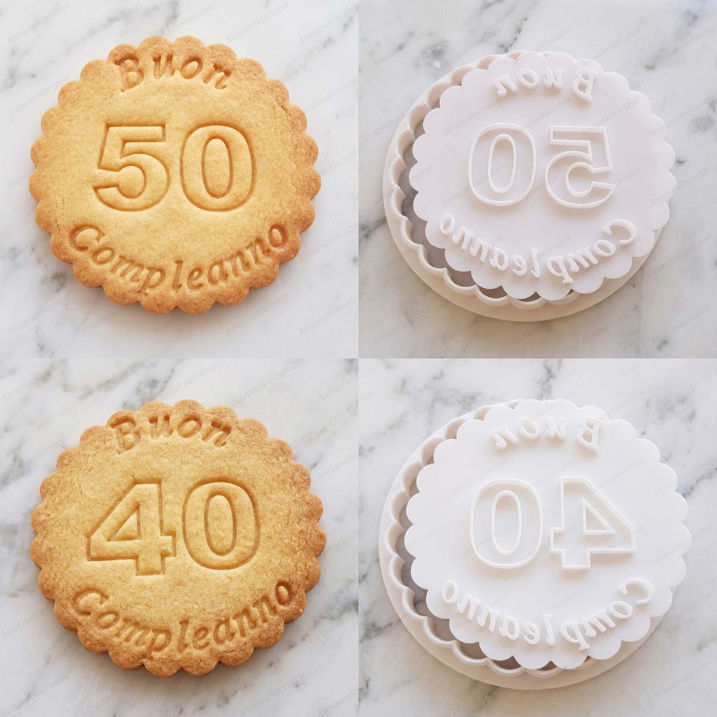 Compleanno 50 40 Anni Formina Personalizzabile Per Biscotti Cookie Cutter 8 cm
