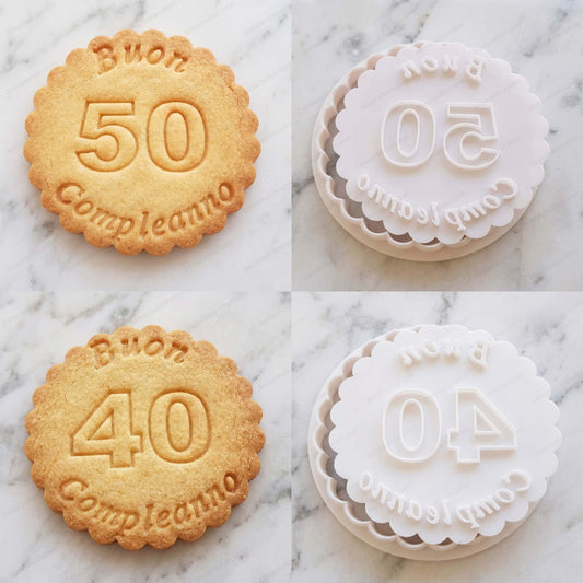 Compleanno 50 40 Anni Formina Personalizzabile Per Biscotti Cookie Cutter 8 cm