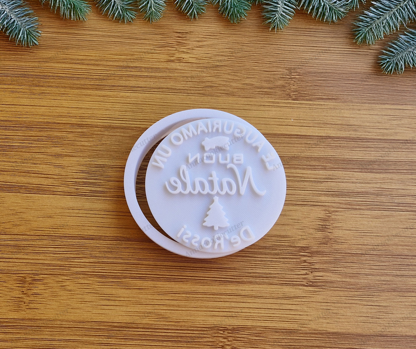 Formina per Biscotti "Buon Natale" Personalizzato Stampo Rotondo per Tradizione di Famiglia e Regali Fatti in Casa