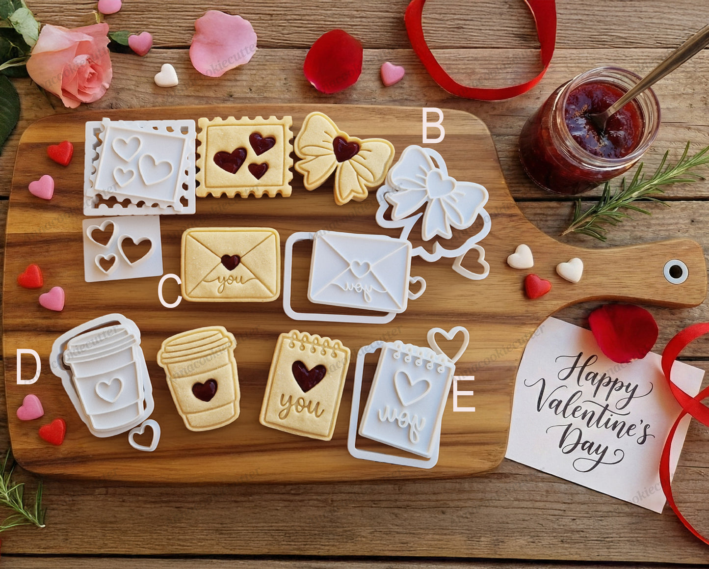 Set Tagliabiscotti Linzer San Valentino Fiocco Coquette