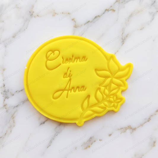Formina Cresima Con Nome Personalizzabile Stampo per Biscotti 9x7 cm