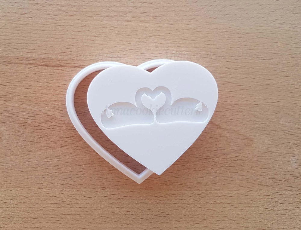 Formina Per Biscotti Cigni Stampino Cuore Matrimonio Frolla Pasta di Zucchero