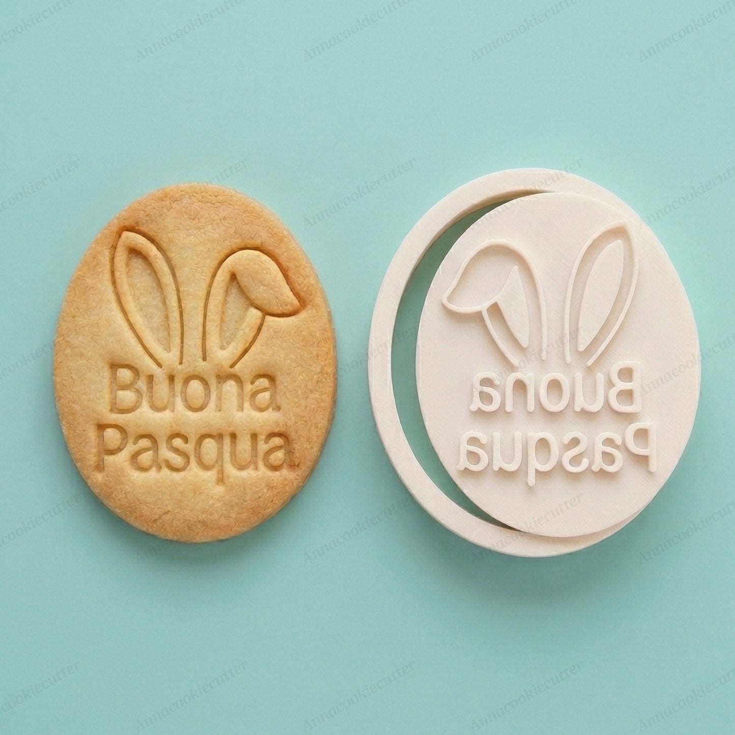 Formina Per Biscotti Buona Pasqua Uovo di Pasqua Stampo Orecchie di Coniglio