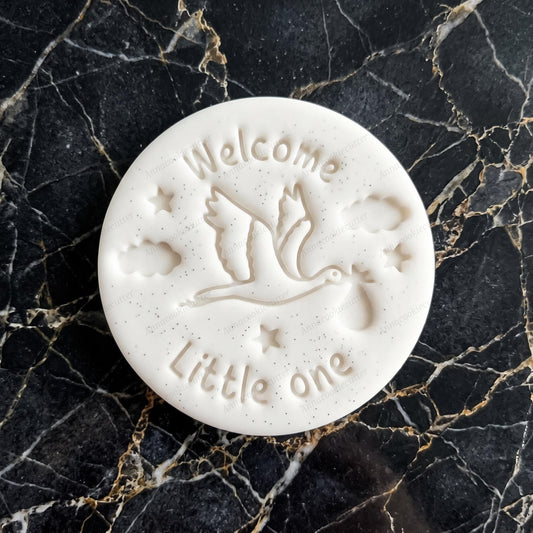 Cicogna Welcome Little One Tagliabiscotti Cookie Cutter Baby Shower Nascita