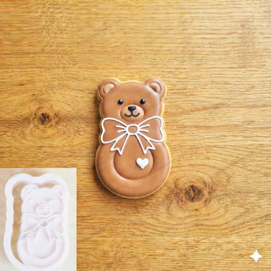 Sonaglio Orsetto Formina Per Biscotti Stampo Battesimo Tagliabiscotti Nascita