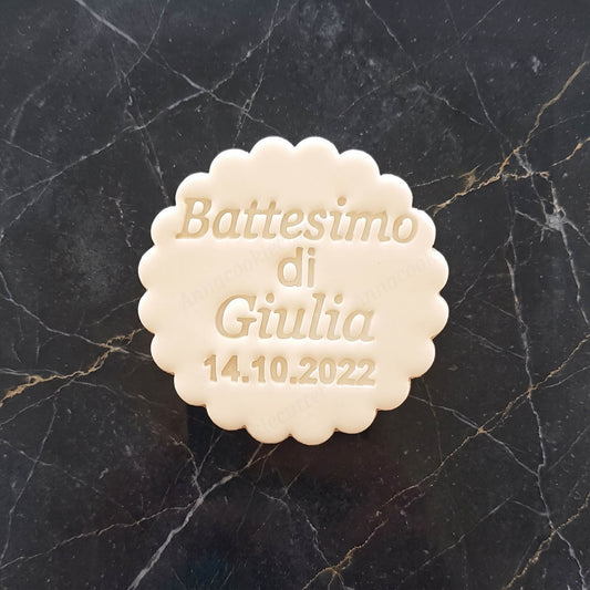 Formina Battesimo Nome Personalizzabile 7-8cm con Timbro