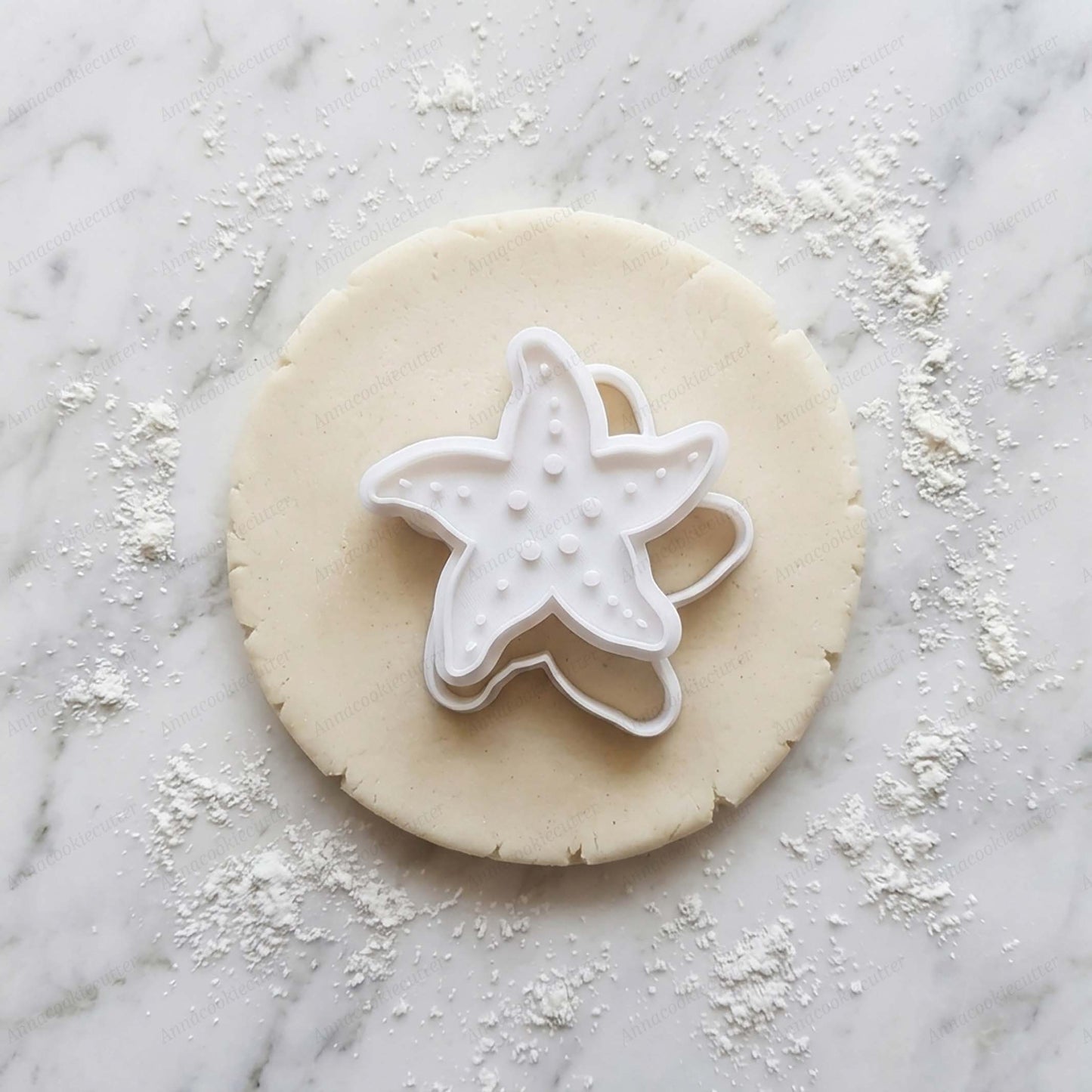 Set Formine Biscotti Stella Marina, Timbro per Pasta di Zucchero Sotto il Mare, Stampo Battesimo a Tema Marino, Tagliabiscotti Goffratore per Matrimonio Nautico, Compleanno in Spiaggia