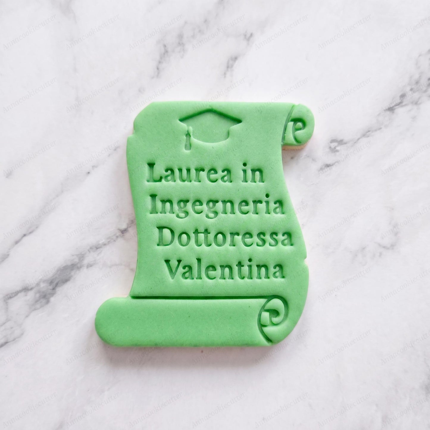 Stampo Biscotti Laurea Personalizzato Pergamena 8 cm